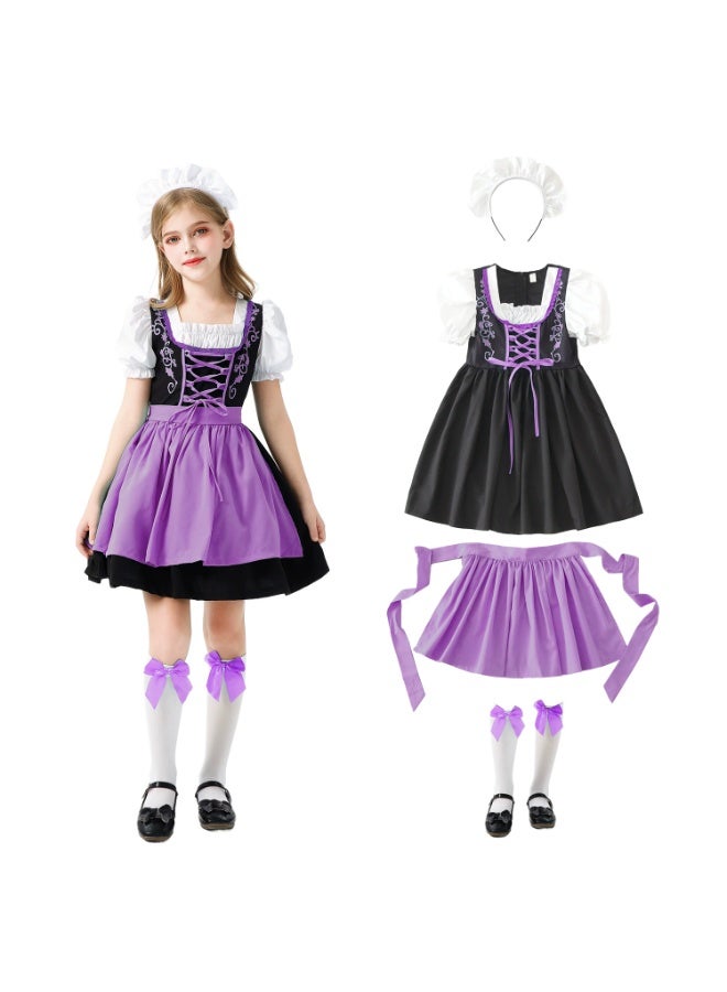 general German children's clothing, princess dress clothing for girls, children's beer festival clothing, traditional clothing for girls, clothing for girls aged 2 to 12 - Image 1