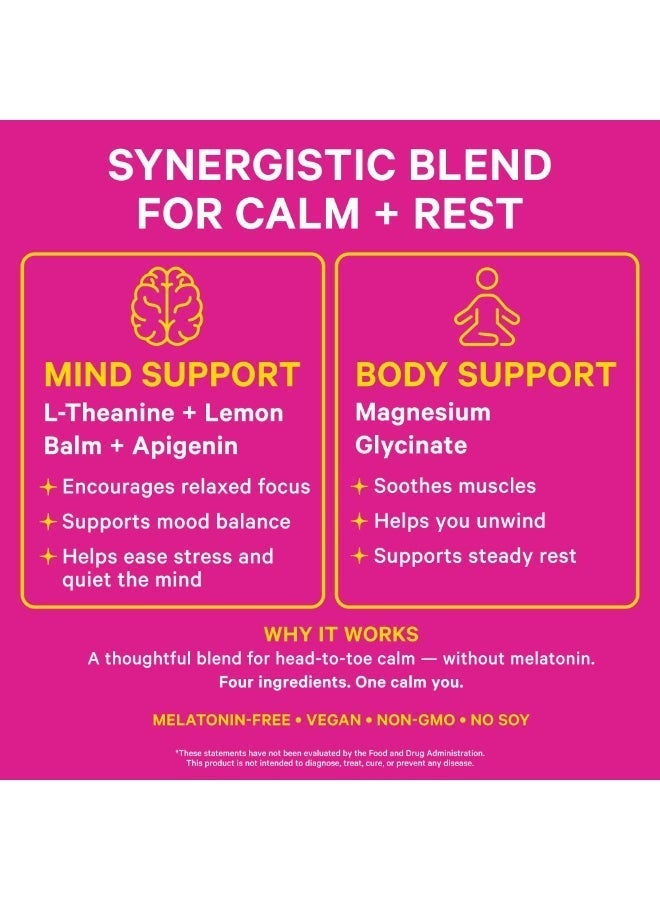 Pink Stork Magnesium Glycinate L-Theanine Lemon Balm 90 Capsules, Dietary Supplement, Women Owned - Image 3