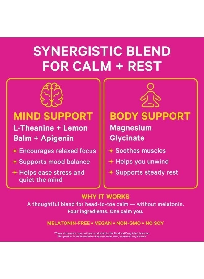 Pink Stork Magnesium Glycinate L-Theanine Lemon Balm 90 Capsules, Dietary Supplement, Women Owned - Image 3