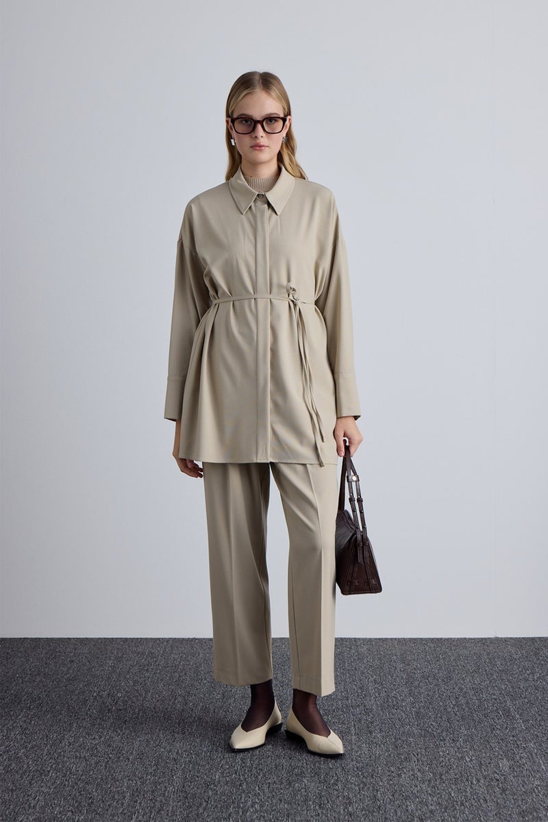 Manuka Wide Neck Tunic Beige  - Image 2