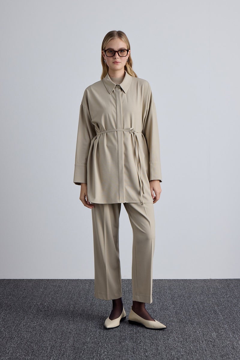 Manuka Wide Neck Tunic Beige  - Image 5