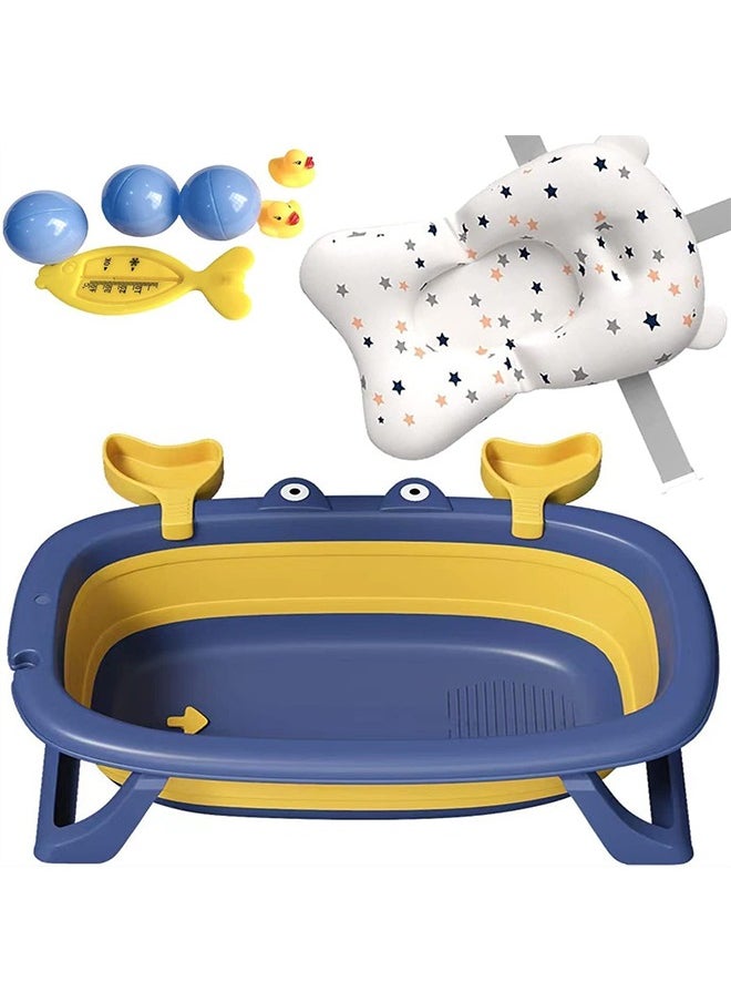Beauenty Baby Bathtub Portable With Baby Cushion Collapsible Toddler Bath Tub for Kids Foldable Infant Shower Basin Anti Slip Skid Proof New Born Toddler Bathing Support | Bath Organizers 0-2 Years  - Image 5