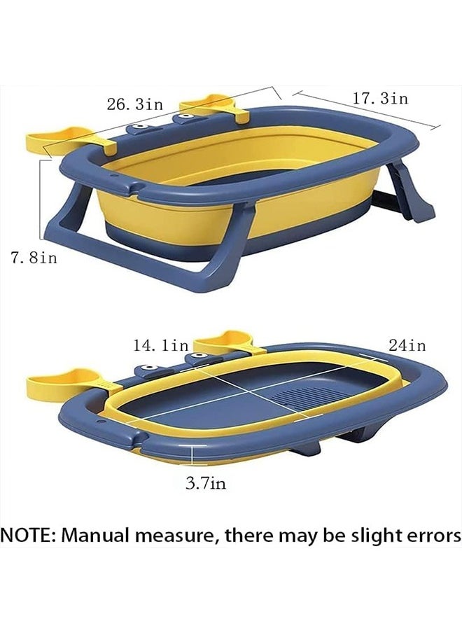 Beauenty Baby Bathtub Portable With Baby Cushion Collapsible Toddler Bath Tub for Kids Foldable Infant Shower Basin Anti Slip Skid Proof New Born Toddler Bathing Support | Bath Organizers 0-2 Years  - Image 3