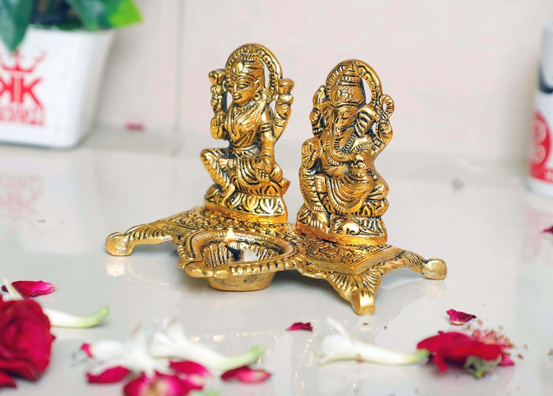 KridayKraft Metal Laxmi Ganesh Statue/Murti for Pooja Room & Home Office Décor,Laxmi Ganesha Idol for Diwali Gift,Religious Idol Showpiece Figurines Decorative & Diwali Poojan... - Image 3