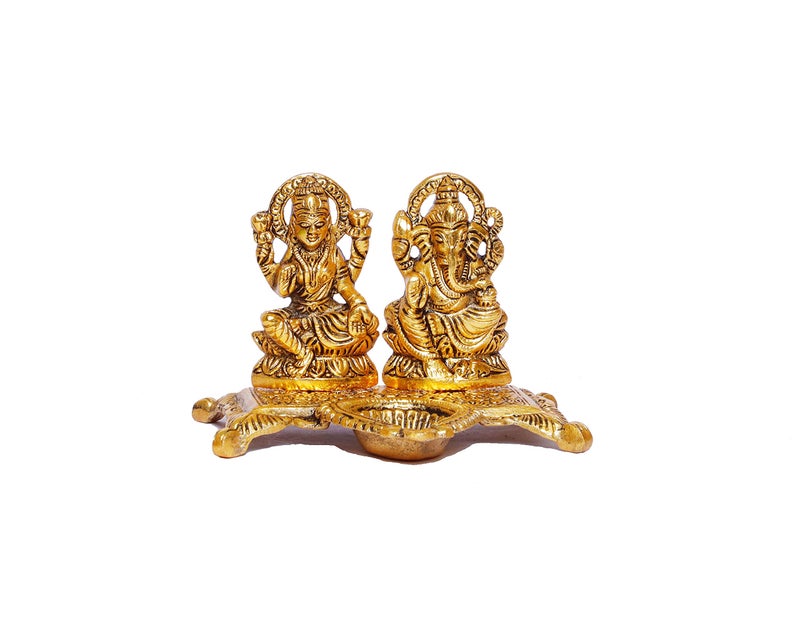 KridayKraft Metal Laxmi Ganesh Statue/Murti for Pooja Room & Home Office Décor,Laxmi Ganesha Idol for Diwali Gift,Religious Idol Showpiece Figurines Decorative & Diwali Poojan... - Image 4
