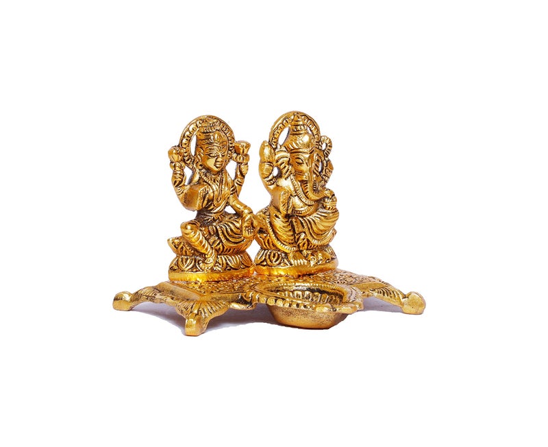KridayKraft Metal Laxmi Ganesh Statue/Murti for Pooja Room & Home Office Décor,Laxmi Ganesha Idol for Diwali Gift,Religious Idol Showpiece Figurines Decorative & Diwali Poojan... - Image 5