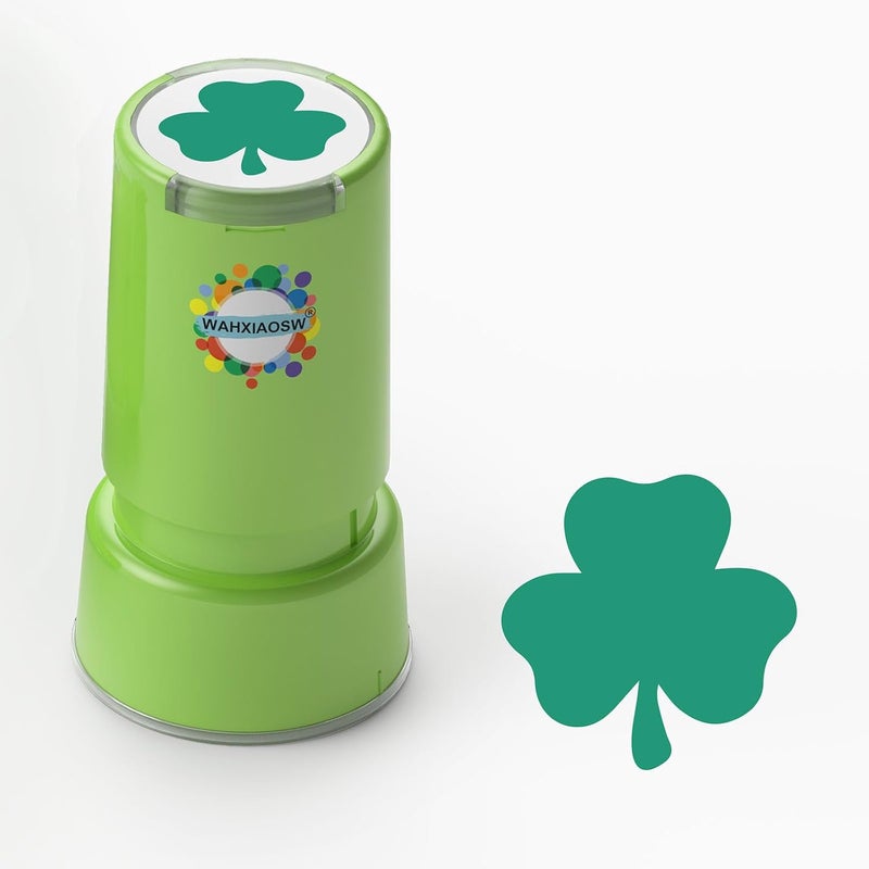 WAHXIAOSW Self-Inking Shamrock Stamp for Teachers, Hand Stamps for Events and Classrooms, Teacher Stamps for Schools, Greeting Cards, Loyalty Cards, and Scrapbooks - Image 1
