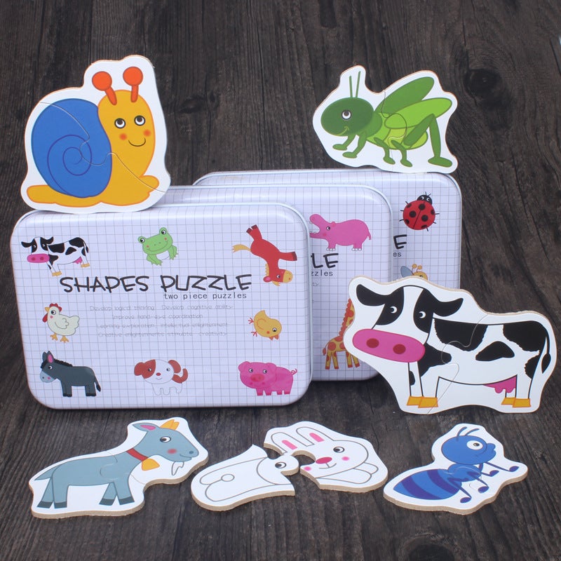 Cartoon Animals, Vegetables, Insects, Cognitive Iron Boxes, Large Pairing Puzzles, Children'S Intelligence Early Education Toys - Image 2
