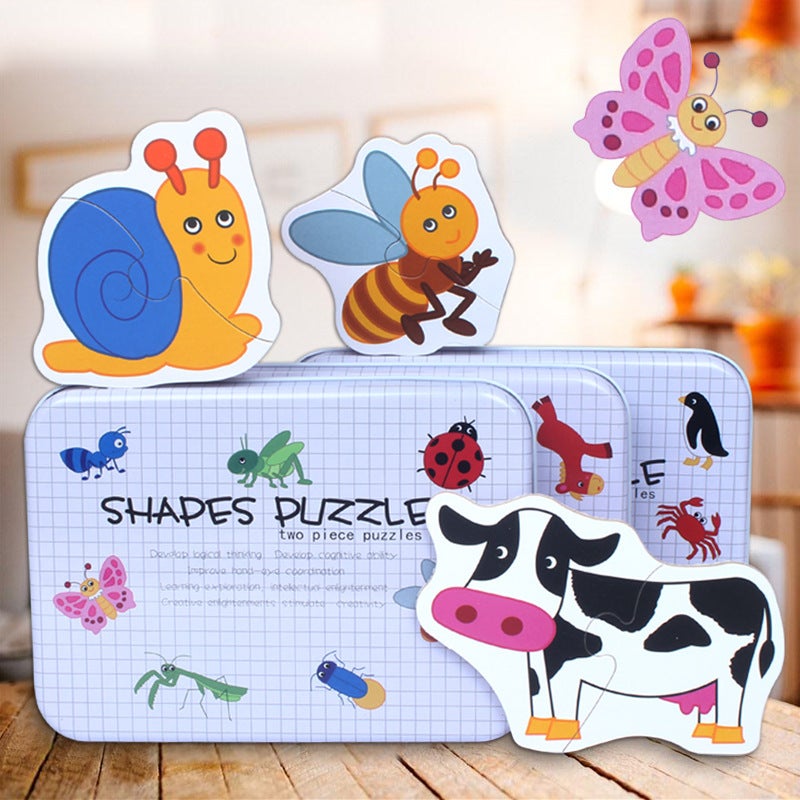 Cartoon Animals, Vegetables, Insects, Cognitive Iron Boxes, Large Pairing Puzzles, Children'S Intelligence Early Education Toys - Image 3