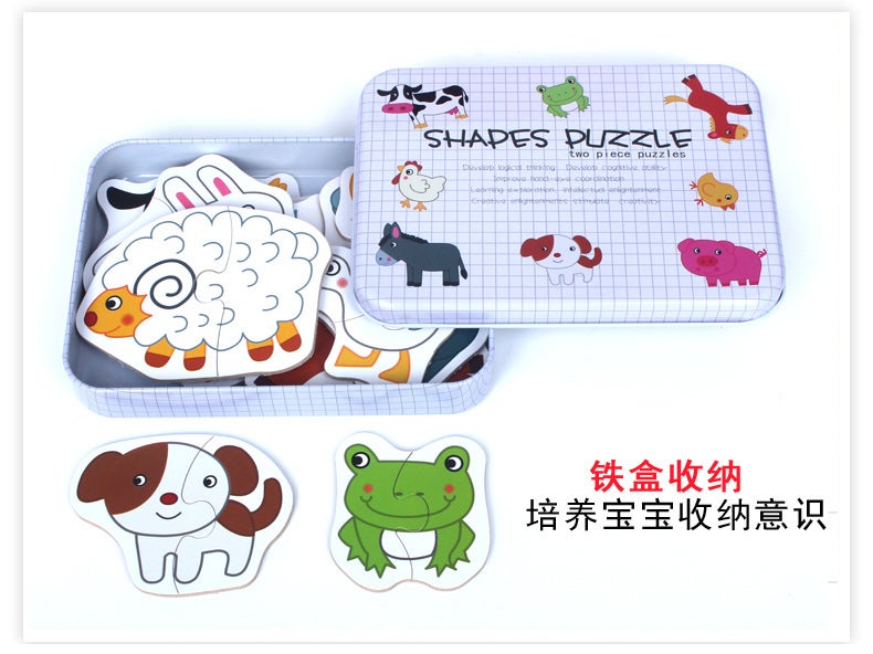 Cartoon Animals, Vegetables, Insects, Cognitive Iron Boxes, Large Pairing Puzzles, Children'S Intelligence Early Education Toys - Image 4