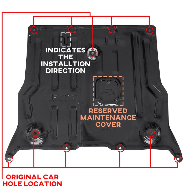 KEWISAUTO Front Skid Plate for Tesla Model 3 / Model Y, Splash Shield Cover Under Engine Guard Cover Chassis Guard Plates for Tesla Model 3 2017-2025 / Model Y 2020-2025 Accessories - Image 3