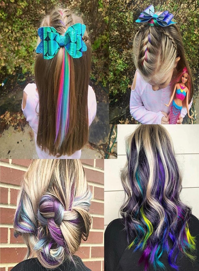 Onas Hot Pink Hair Extensions Straight Multicolor Clip in Hair Extensions Colorful 20 Inch Rainbow Women's Gifts Halloween Christmas Party Highlights (12pcs Hot Pink) - Image 4