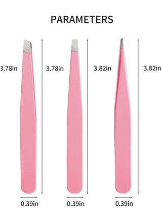 Tweezers for Women, 3 piece Pink Tweezers for Women Facial Hair, Precision Tweezers for Eyebrows, Hair Removal - view 2