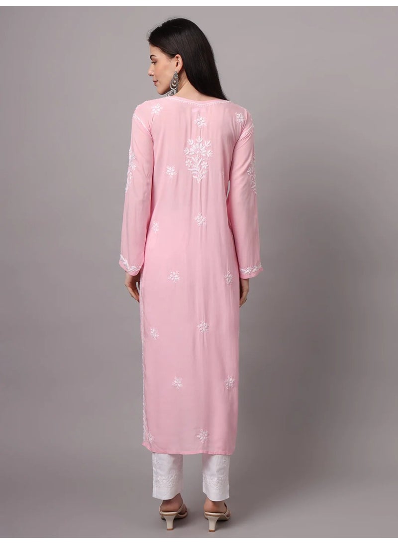 Alaya Hand Embroidered Chikankari Modal Kurta-AL4059 - Image 2