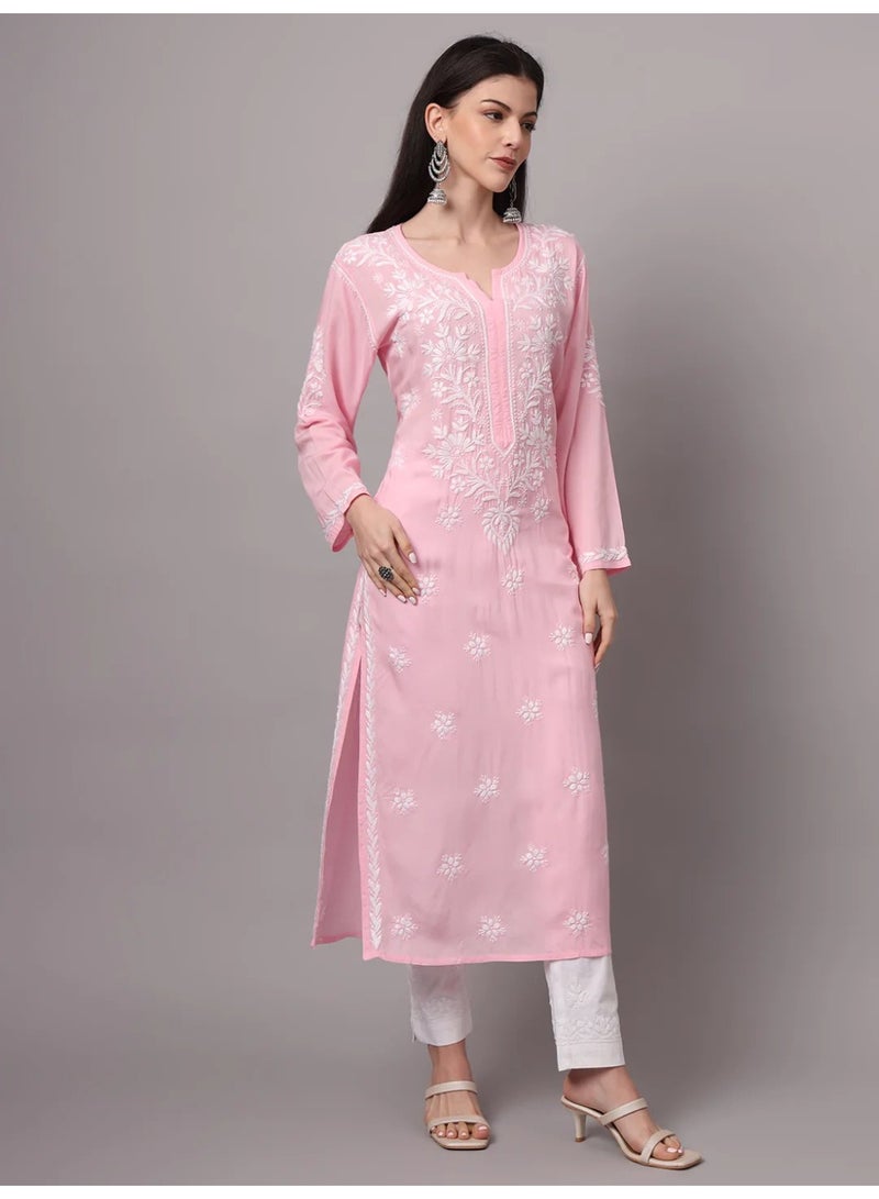 Alaya Hand Embroidered Chikankari Modal Kurta-AL4059 - Image 3