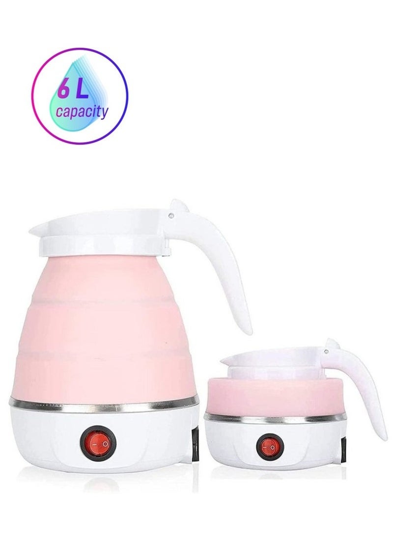 Denx Foldable Electric Kettle – Portable Collapsible Travel Kettle with Fast Boil, Dual Voltage 110-220V, Food Grade Silicone, Auto Shut-Off, Ideal for Outdoor, Office, Hotel & Home Use – White - Image 1