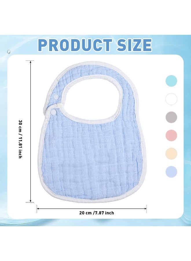 Yahenda 24 Pcs Muslin Baby Bibs Bandana Drool Bibs for Unisex Boys Girls Soft Cotton Drooling 8 Absorbent Layer,adjustable with Easy Snaps for Teething Baby Girl, Boy, Newborn Infant - Image 2
