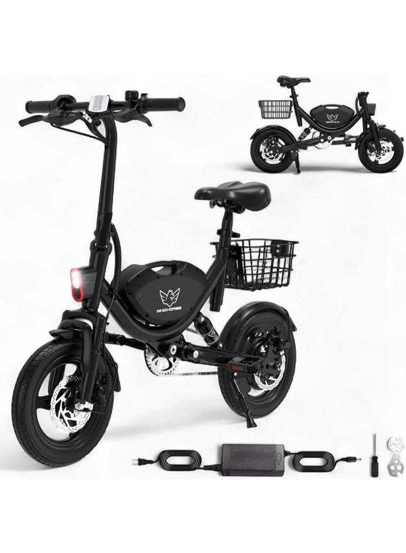 Windhorse Electric Bike for Adults 500W Brushless Hub Motor, 35 KMH Max Speed, 25-35 KM Range with 36V 8AH Battery, 14 Inches Tires with Dual Suspension and Disc Brakes - Image 1