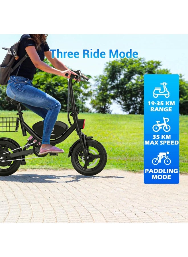 Windhorse Electric Bike for Adults 500W Brushless Hub Motor, 35 KMH Max Speed, 25-35 KM Range with 36V 8AH Battery, 14 Inches Tires with Dual Suspension and Disc Brakes - Image 5