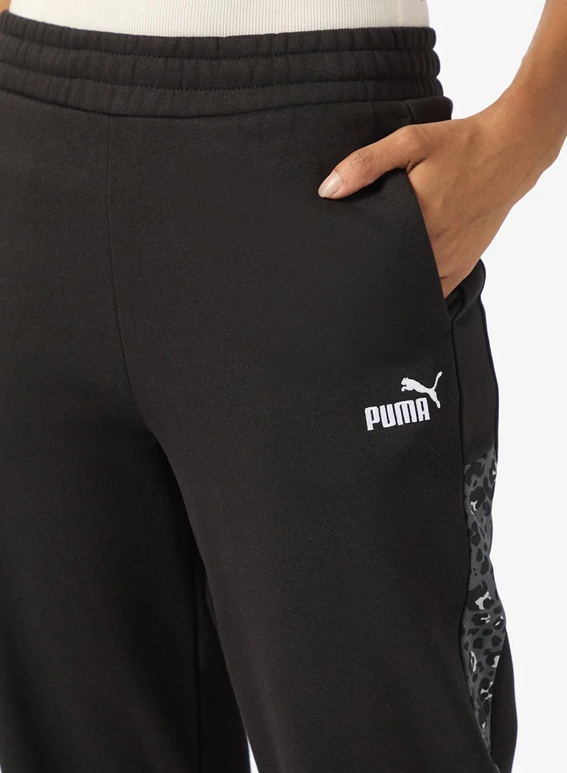 PUMA black Essential Graphic Sweatpants for Women | Best Price UAE