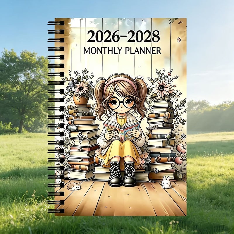 فتاة ذات ذيلين أصفرين - مخطط تقويم لمدة ثلاث سنوات (2026-2028) بدون تواريخ، للاستخدام اليومي كهدية للمكاتب - Image 4
