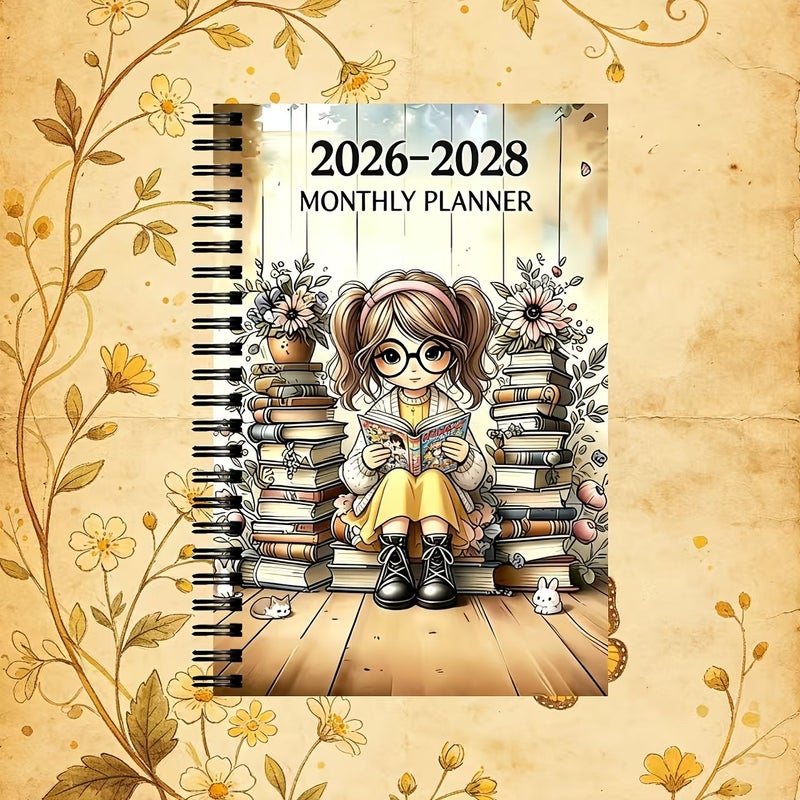 فتاة ذات ذيلين أصفرين - مخطط تقويم لمدة ثلاث سنوات (2026-2028) بدون تواريخ، للاستخدام اليومي كهدية للمكاتب - Image 5