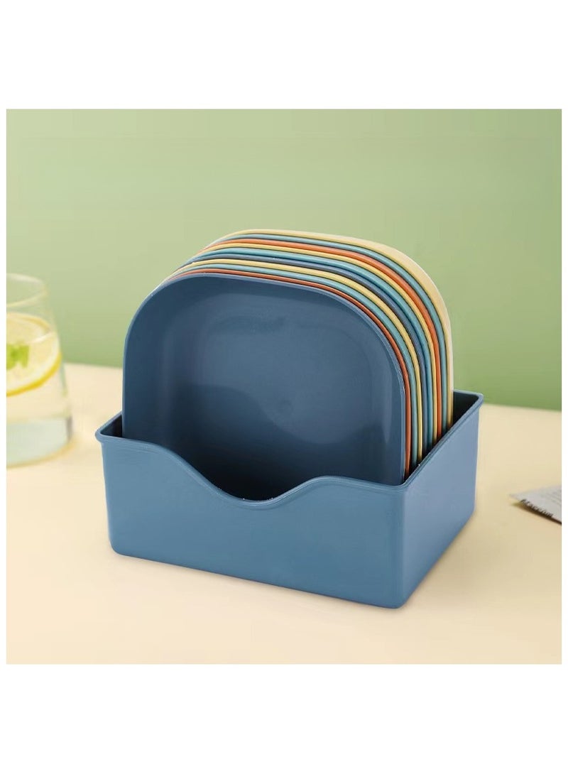 10pcs Plastic Dish, Reusable Fruit Dish, Washable Dessert Plate, Multifunctional Snack Plate With Attached Base, Bone Spitting Dish, Creative Candy Plate, Fruit Plate 