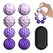 XYOFUN 8Pcs Silicone Magnetic Fidget Toys Silicone Sensory Ball Textured Sensory Stress Relief Balls Desk Toy for Office Home Cool for Men Women Age 14 Violet - Image 2