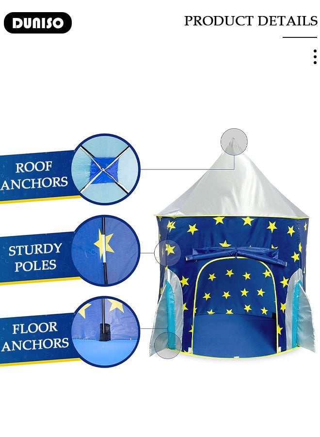 DUNISO خيمة لعب قابلة للطي، خيمة لعب 3 في 1 بموضوع السماء المرصعة بالنجوم للأطفال، خيمة لعبة مدمجة مع نفق زحف، بيت لعب بموضوع النجوم للألعاب الداخلية والخارجية، حفلات الأطفال، خيمة قابلة للطي للاحتفال بعيد الميلاد للأولاد والبنات، هدية مثالية في العطلات وأعياد الميلاد - Image 2