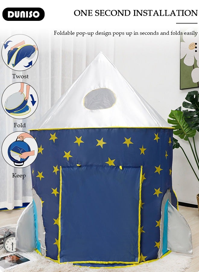 DUNISO خيمة لعب قابلة للطي، خيمة لعب 3 في 1 بموضوع السماء المرصعة بالنجوم للأطفال، خيمة لعبة مدمجة مع نفق زحف، بيت لعب بموضوع النجوم للألعاب الداخلية والخارجية، حفلات الأطفال، خيمة قابلة للطي للاحتفال بعيد الميلاد للأولاد والبنات، هدية مثالية في العطلات وأعياد الميلاد - Image 3