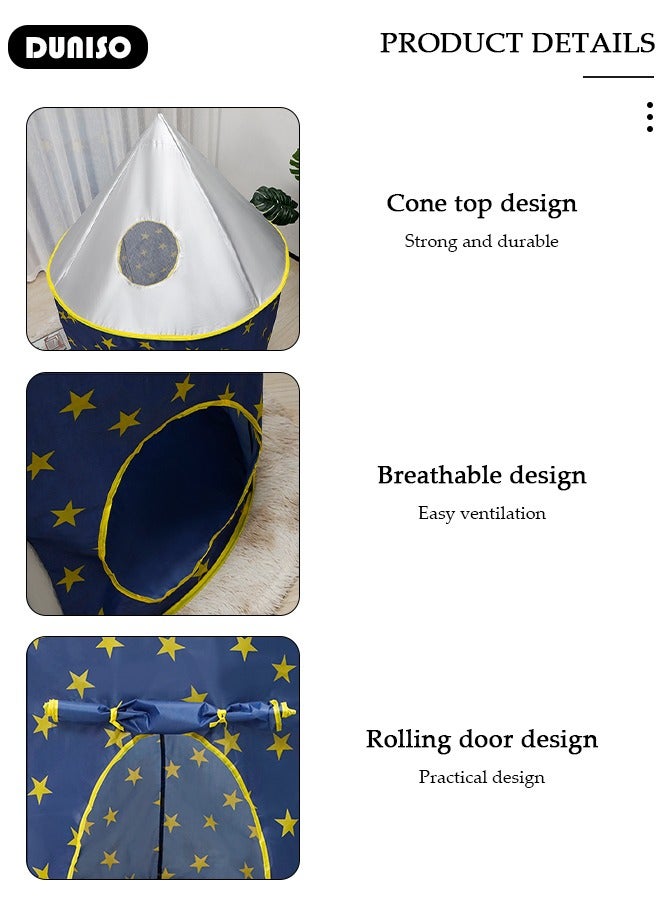 DUNISO خيمة لعب قابلة للطي، خيمة لعب 3 في 1 بموضوع السماء المرصعة بالنجوم للأطفال، خيمة لعبة مدمجة مع نفق زحف، بيت لعب بموضوع النجوم للألعاب الداخلية والخارجية، حفلات الأطفال، خيمة قابلة للطي للاحتفال بعيد الميلاد للأولاد والبنات، هدية مثالية في العطلات وأعياد الميلاد - Image 5