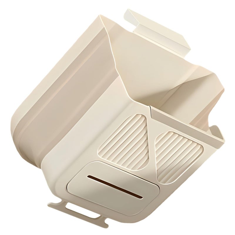 PATKAW Kitchen Compost Bin 10l Foldable Hanging Trash Can Cabinet Door Mounted Large Milk White Kitchen Waste Container for Home Food Scraps Disposal - Image 1