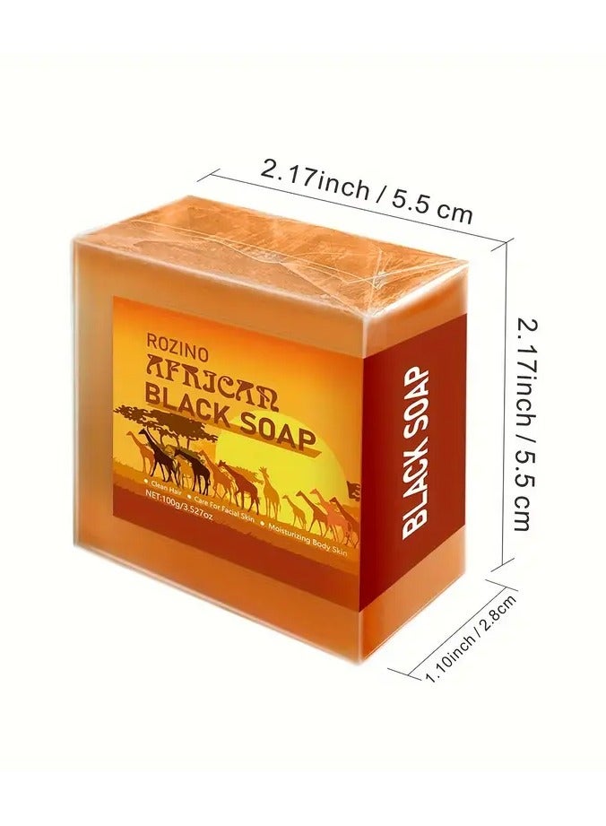 Rozino African Black Soap with Coconut Oil - Deep Cleansing & Nourishing, Alcohol-Free for All Skin Types - Image 1