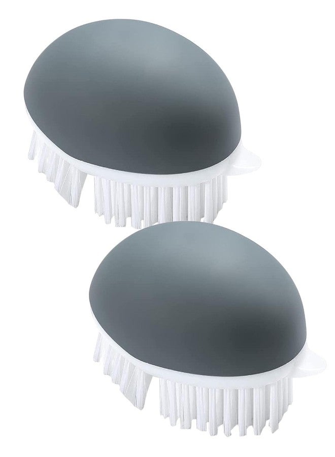Kazheon 2pcs Vegetable Brush with Dots Remover Potato Scrubber Brush Fruit and Veggie Brushes for Cleaning Food, Corn Silk and Carrots(Color:Grey) - Image 1