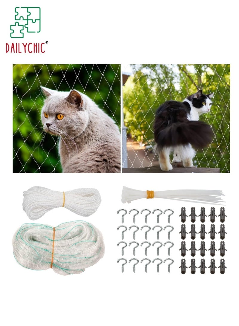 DAILYCHIC Cat Netting Balcony, 26x10ft Nylon Pet Safety Net,Tear Resistant Bird Barrier Fence for Cats, Dogs, Windows,Stairs and Terrace - Image 1