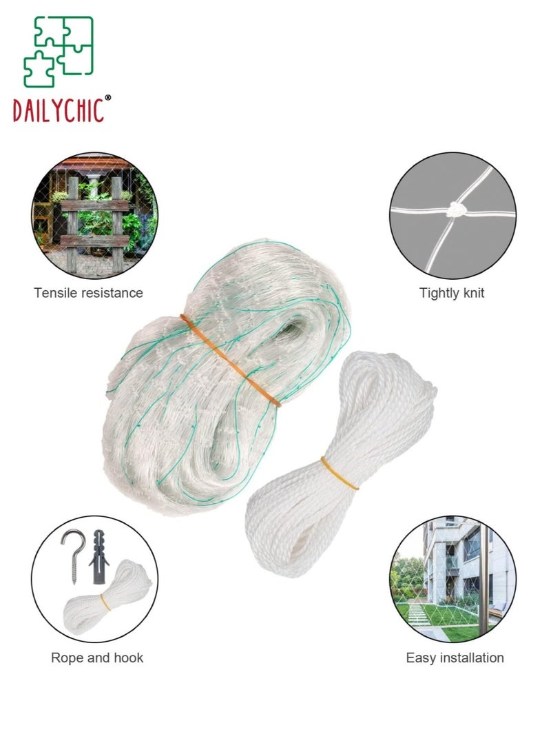 DAILYCHIC Cat Netting Balcony, 26x10ft Nylon Pet Safety Net,Tear Resistant Bird Barrier Fence for Cats, Dogs, Windows,Stairs and Terrace - Image 4