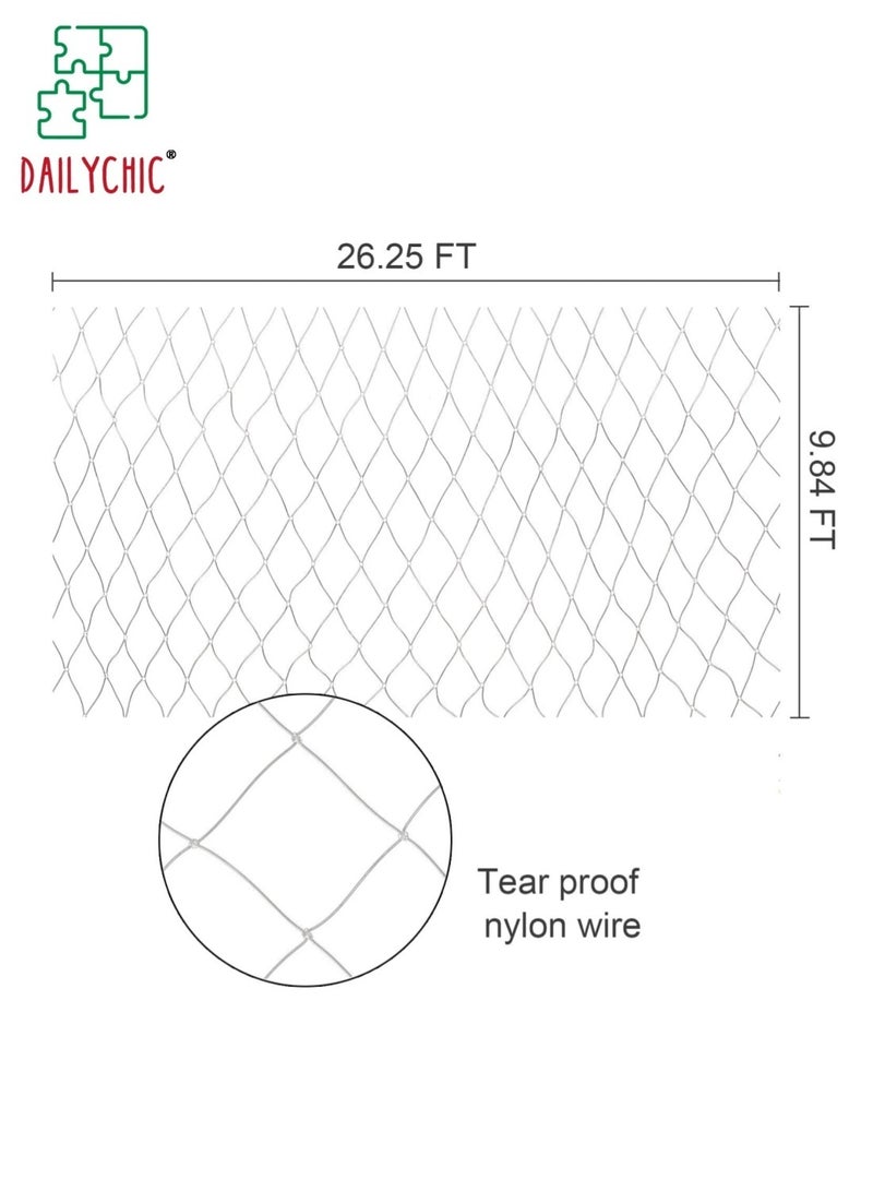 DAILYCHIC Cat Netting Balcony, 26x10ft Nylon Pet Safety Net,Tear Resistant Bird Barrier Fence for Cats, Dogs, Windows,Stairs and Terrace - Image 3