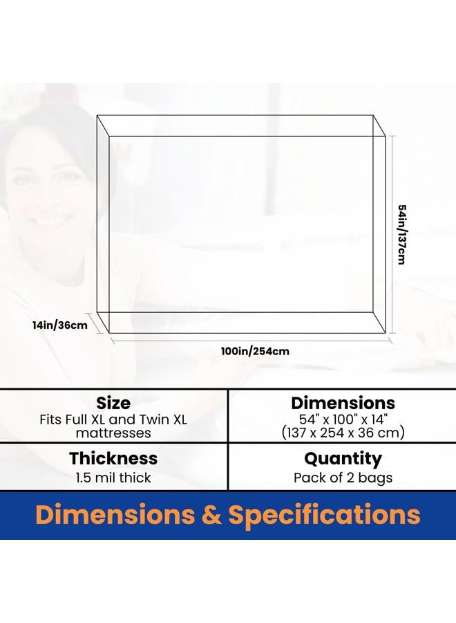 VICMORE 2 Pack Full/Twin Mattress Storage Bags 54-Inch by 100-Inch Mattress Bags for Disposal Twin Mattress Plastic Covers for Moving - Image 3