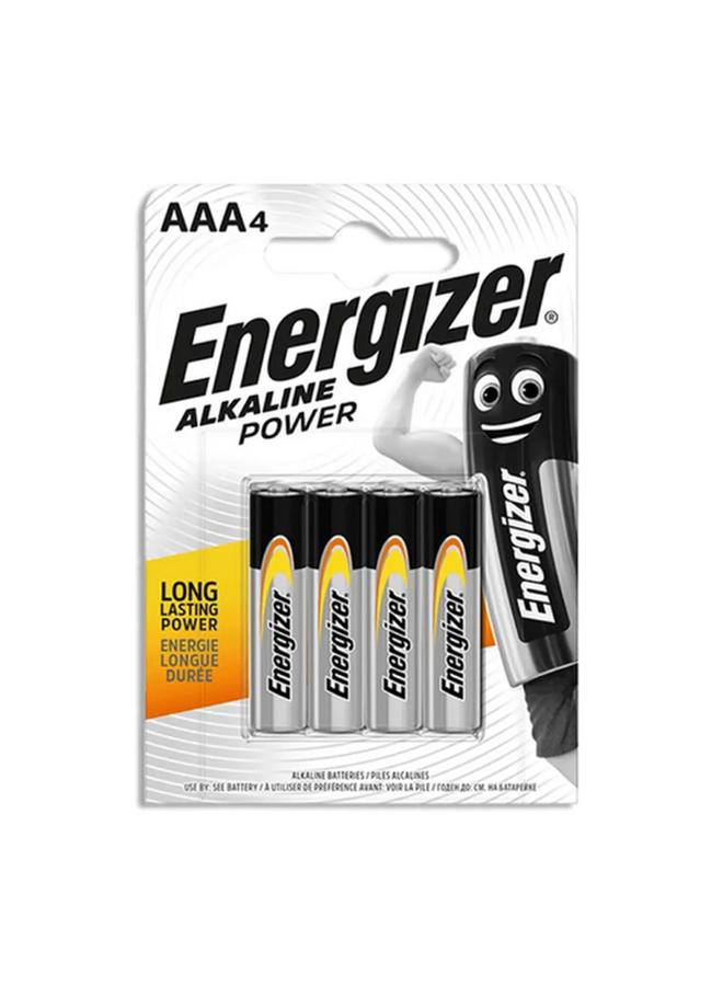 Energizer 4-Piece Long Lasting Stable Voltage AAA Alkaline Battery Black and Silver 73012000782057