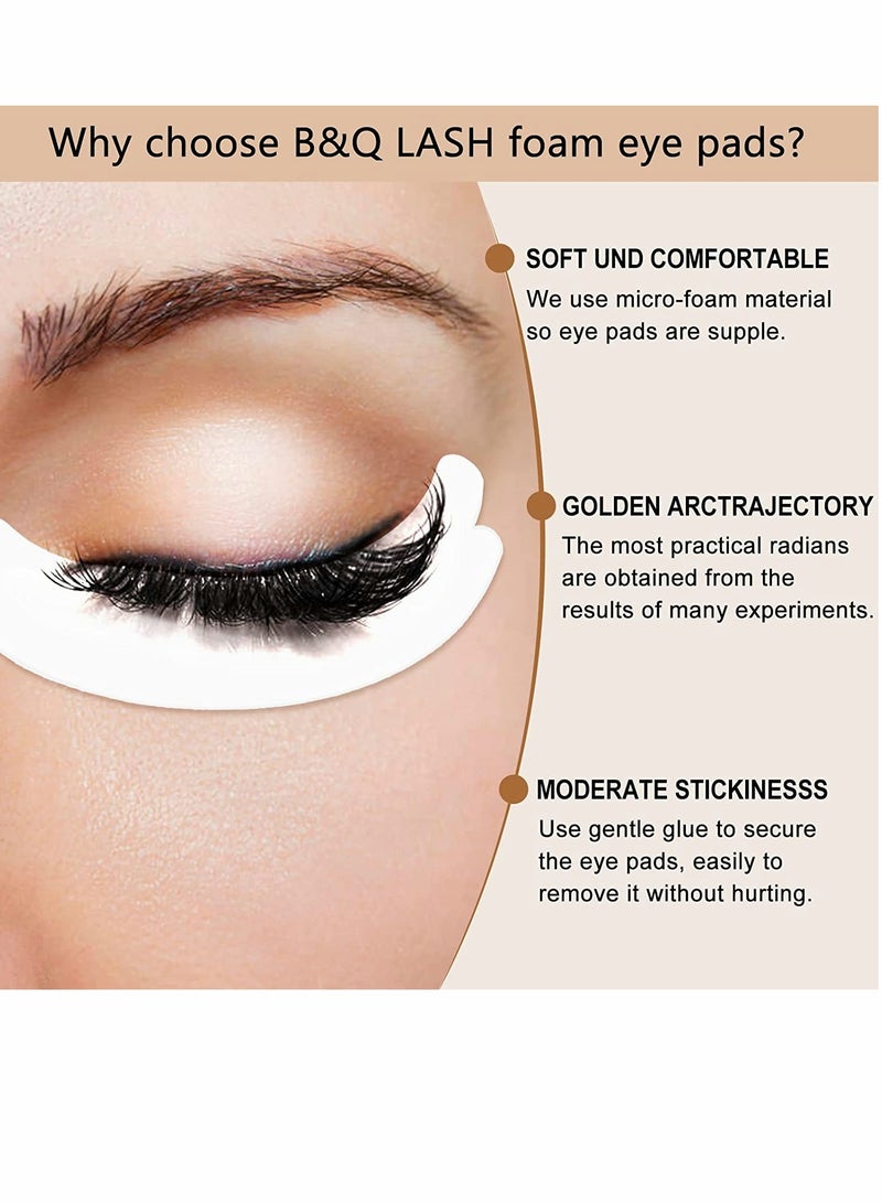 50 Pairs Hypoallergenic Under Eye Pads for Lash Extensions - Lint-Free, Waterproof Foam Eye Patches for Perfect Lash Application, Sticky & Comfortable B&Q LASH Pads - Image 3