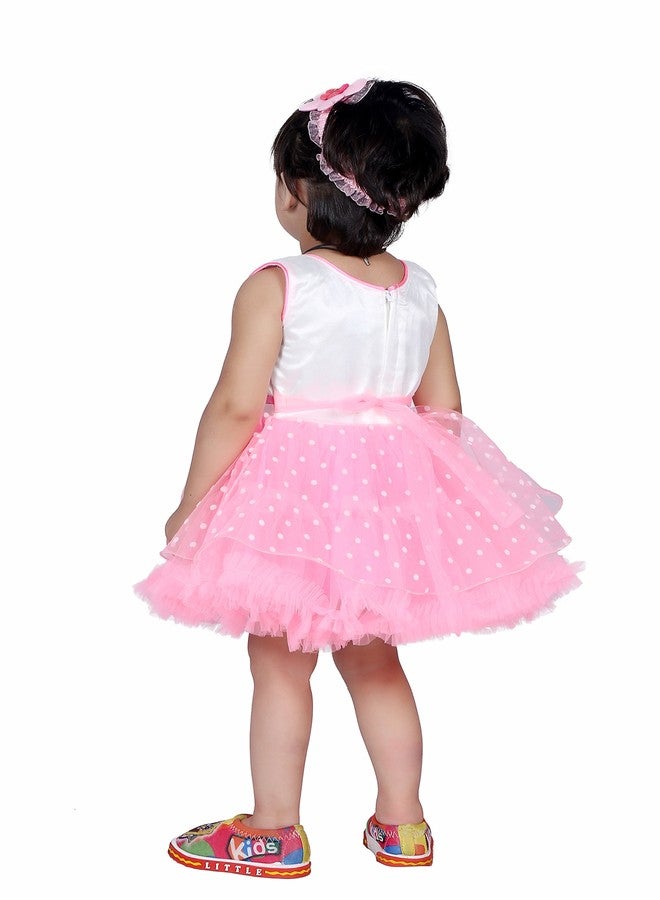 First Kids Step FARETO Girl's Frock (787656_Pink_0-1 Years) - Image 3