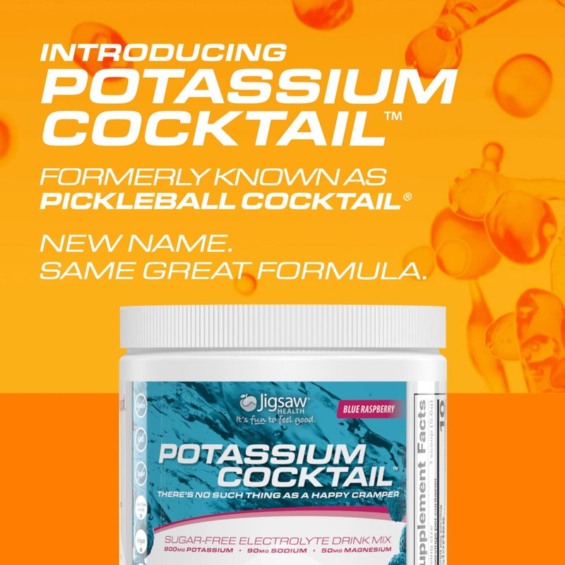 Jigsaw Health Potassium Cocktail | Formerly Pickleball Cocktail | Blue Raspberry Flavor | 60 Servings (Jar) - Image 3