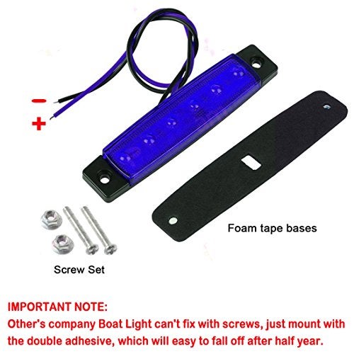 Shangyuan Marine Strip Lights, 6 LED Utility Strips, White Courtesy Light, 12V Interior Boat Lights, Blue, 6PCS - Image 3