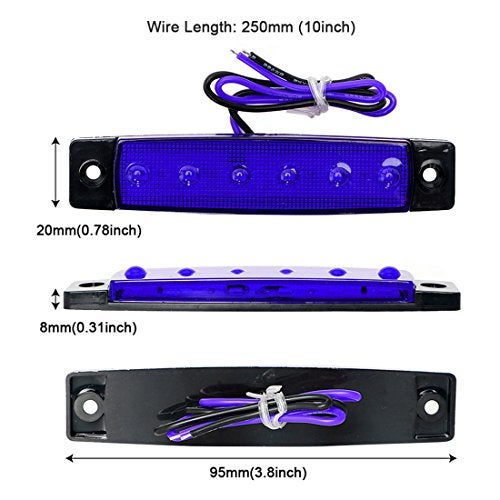 Shangyuan Marine Strip Lights, 6 LED Utility Strips, White Courtesy Light, 12V Interior Boat Lights, Blue, 6PCS - Image 2