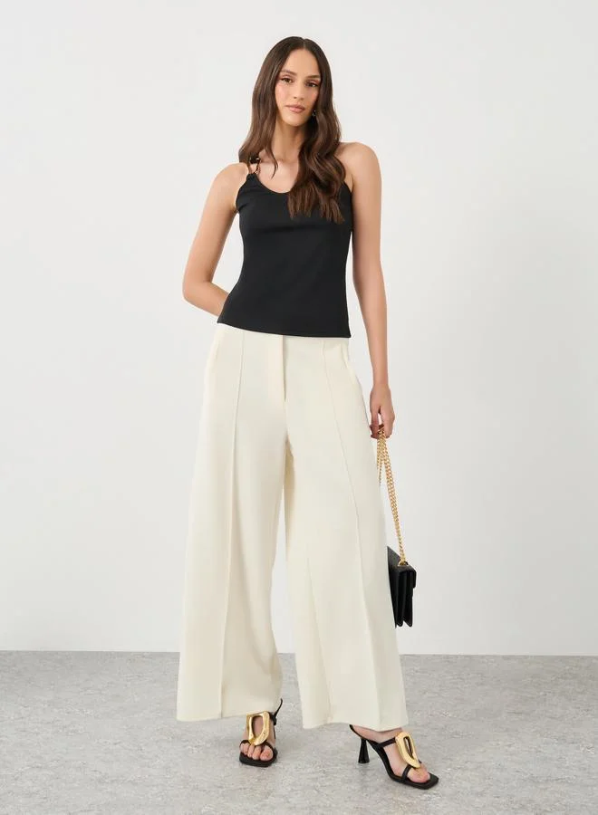 Styli Styli Black Ribbed Knit Sleeveless Top