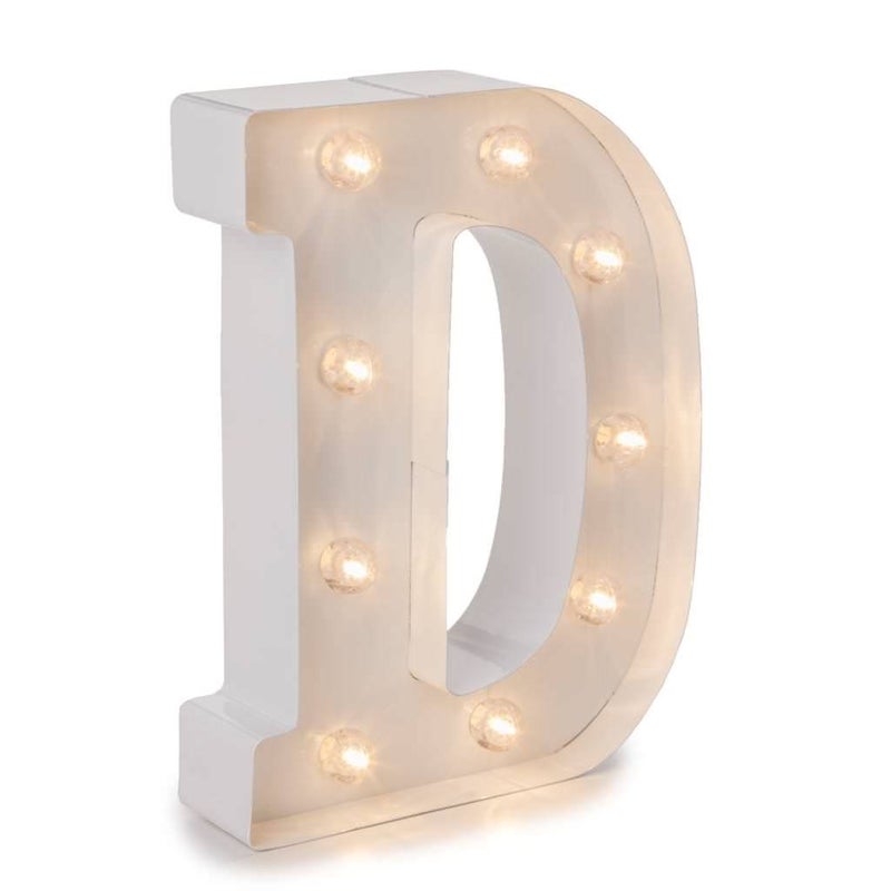 Darice White Metal Marquee Letter D 987 Tall White Finish