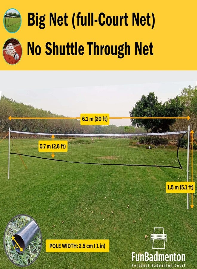 FunBadmenton Portable Badminton Court Outdoor | Temporary Portable Readymade Badminton Court with Rope Boundary Line - Image 4