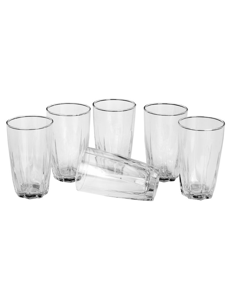 Somil Glass and Bottle Water Other Hot Cold Beverage Serving Set for Home Bar Restaurant 6 Glasses 1 Lt Bottle Green Transparent - Image 3