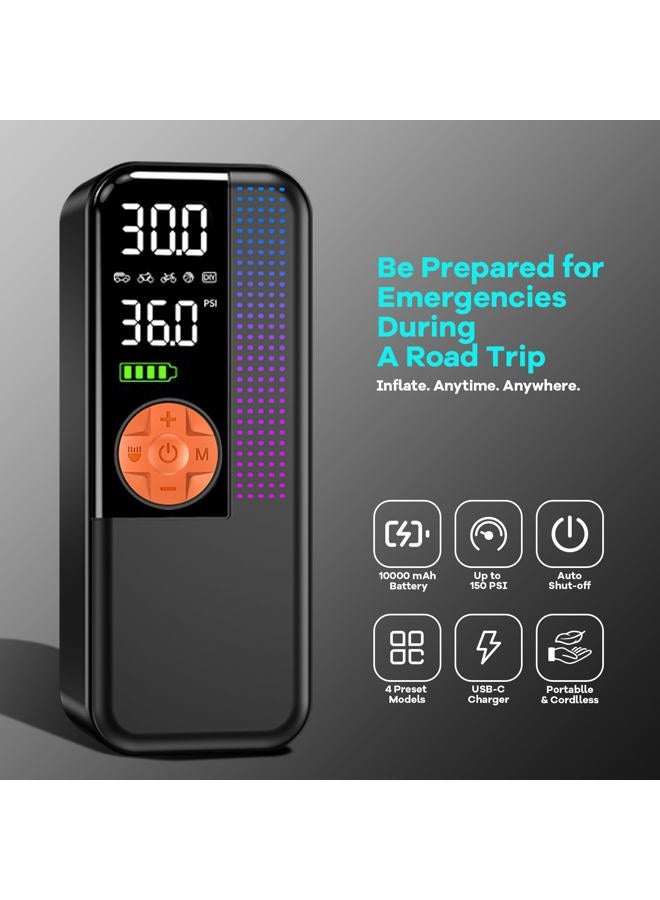 WEOLULI Tire Inflator Portable Air Compressor - Air Pump For Car Tires with Digital Pressure Gauge - Image 2