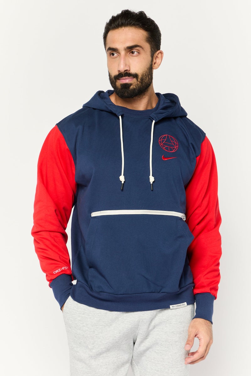 Nike Nike x Paris Saint-Germain Men Loose Fit Long Sleeves Outdoor Hoodie, Navy  - Image 1